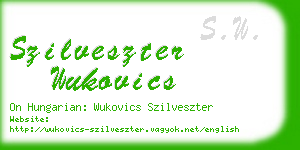 szilveszter wukovics business card